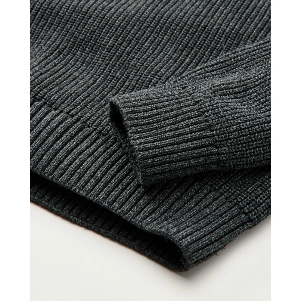 Men's Flint And Tinder Bolinas Recycled Cotton Crewneck Sweater Charcoal Grey XS